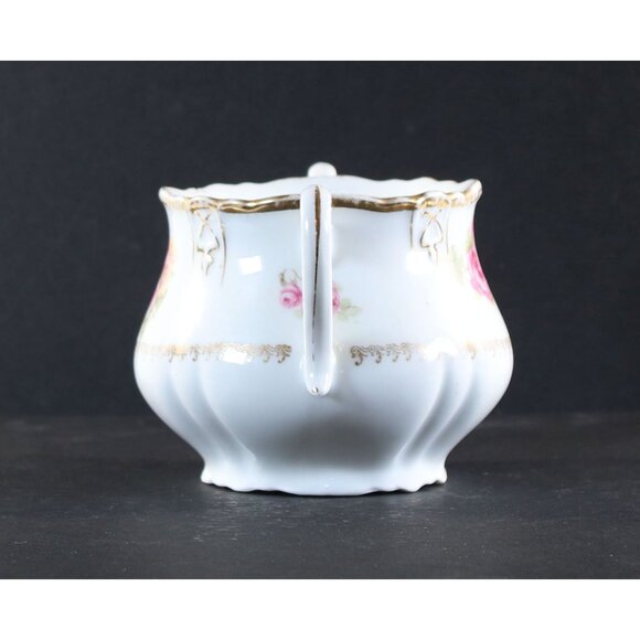 Three Crown China Sugar Bowl No Lid Rose Pattern Made in Germany 1950s - Picture 6 of 11